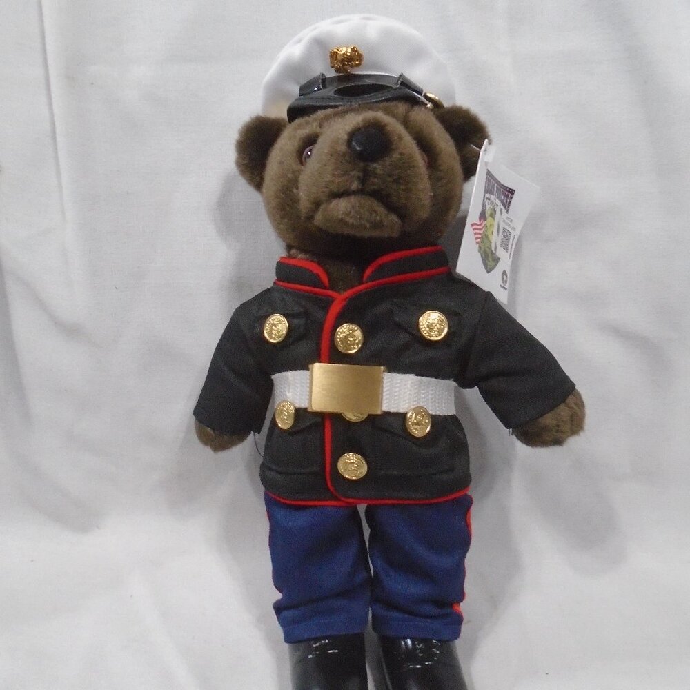 10'' Mini US Marine Corps Brown Teddy in Dress Blues